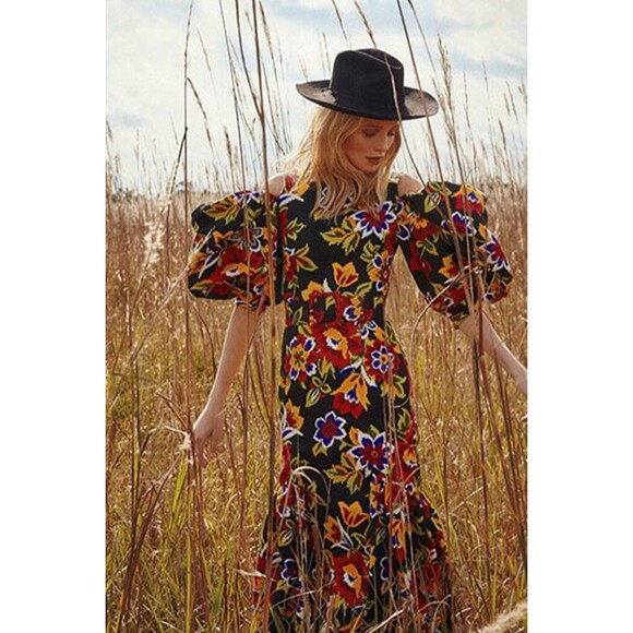 NWT. $3435 CAROLINA HERRERA Cold-shoulder midi dress Sz 6 - Picture 16 of 16